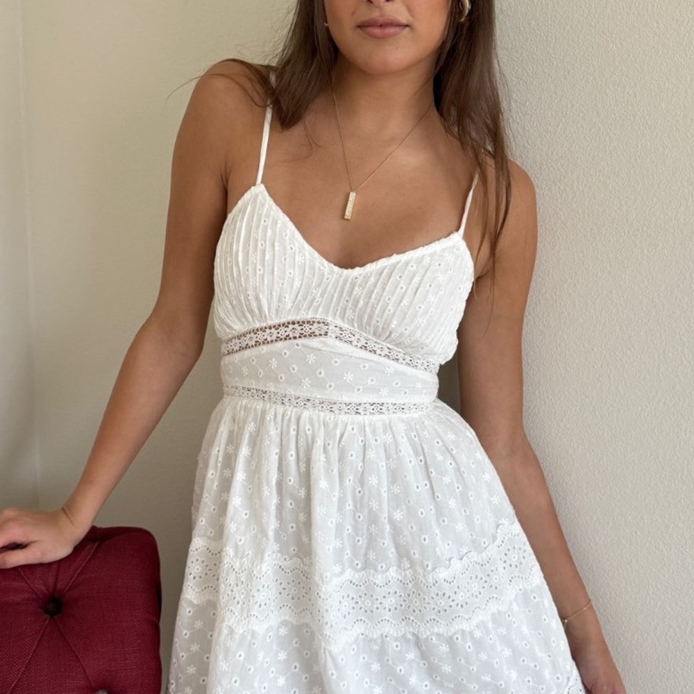 Rouje White Lace Chemise Dress